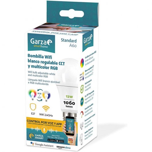 Garza Smarthome Bombilla Estándar LED WiFi 12W E27 RGB