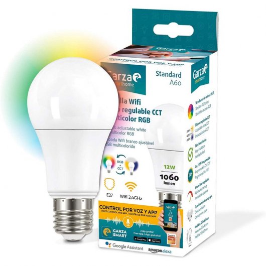 Garza Smarthome Bombilla Estándar LED WiFi 12W E27 RGB