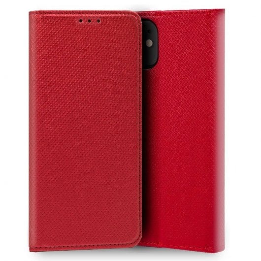 Cool Funda Flip Cover Liso Rojo para iPhone 11
