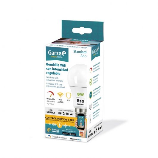 Garza Smarthome Lâmpada Estándar LED WiFi 9W E27 Regulável