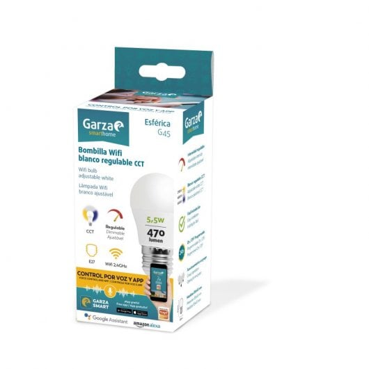 Garza Smarthome Lâmpada Esférica LED WiFi 5.5W E27 Regulável
