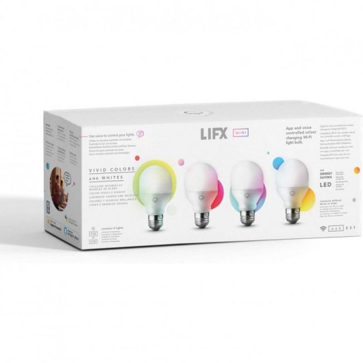 LIFX Mini Colour & White Pack 4 Lâmpadas LED WiFi 9W E27 RGB