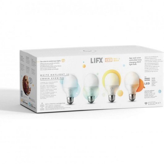 LIFX Mini Day&Dusk Pack 4 Bombillas LED WiFi 9W E27 Blanco Regulable