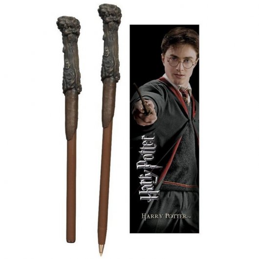 Noble Collection Bolígrafo/Varita + Marcapáginas Harry Potter