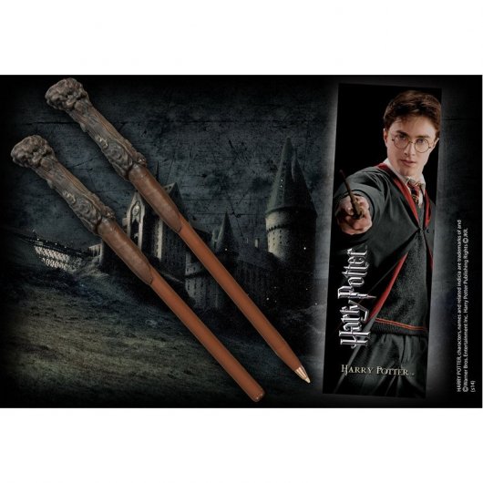 Noble Collection Bolígrafo/Varita + Marcapáginas Harry Potter