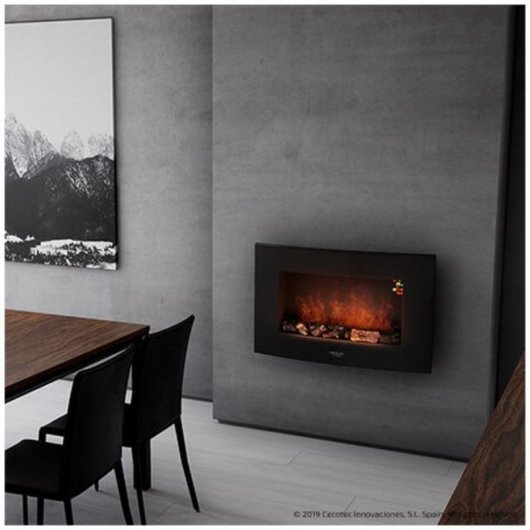 Cheminée Électrique Cecotec Ready Warm 3500 Curved Flames 2000W Murale Télécommande Programmateur