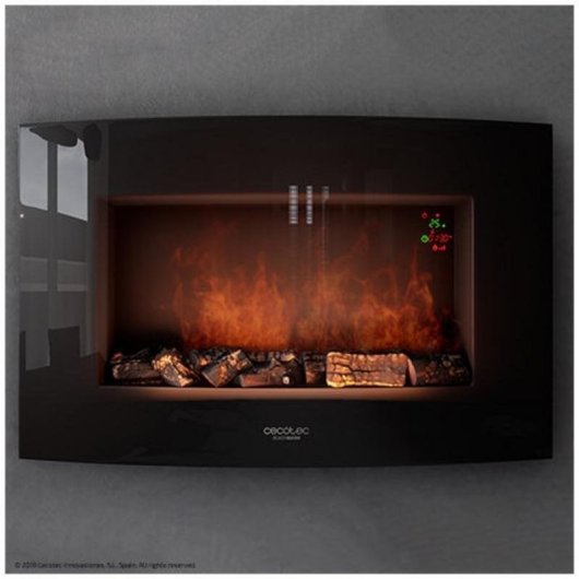 Cheminée Électrique Cecotec Ready Warm 3500 Curved Flames 2000W Murale Télécommande Programmateur