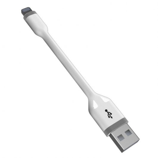 Ksix Cable Lightning a USB 10cm Blanco