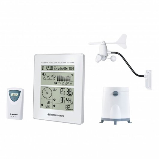 Bresser Estação Meteorológica Rádio-Controlada Branca/Prateada