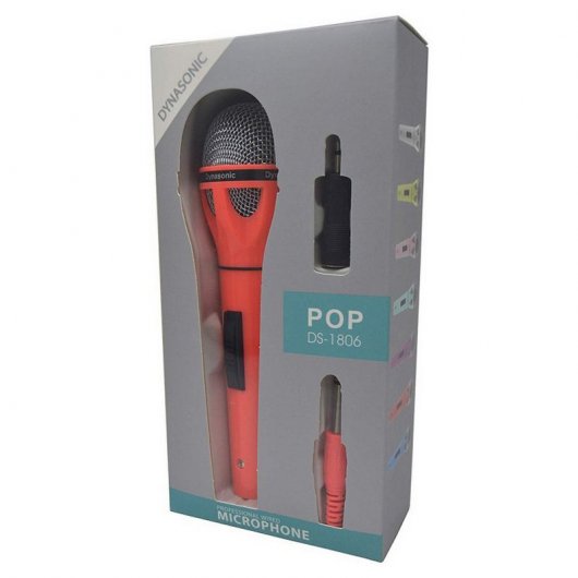 Dynasonic Pop DS-1806 Micrófono Karaoke Rojo