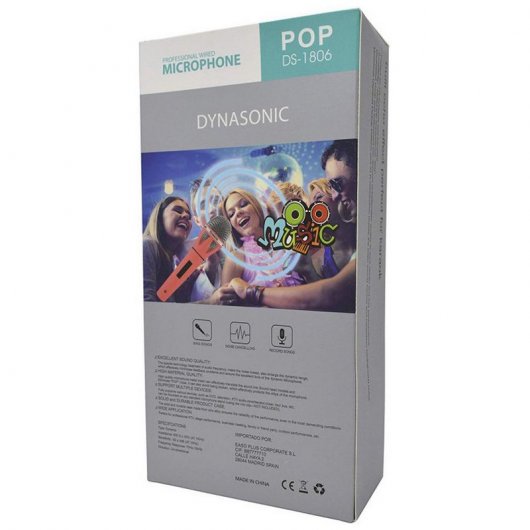 Dynasonic Pop DS-1806 Micrófono Karaoke Amarillo
