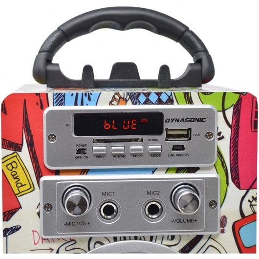 Dynasonic Karaoke 025 Altavoz Bluetooth con Karaoke y 2 Micrófonos Graffiti