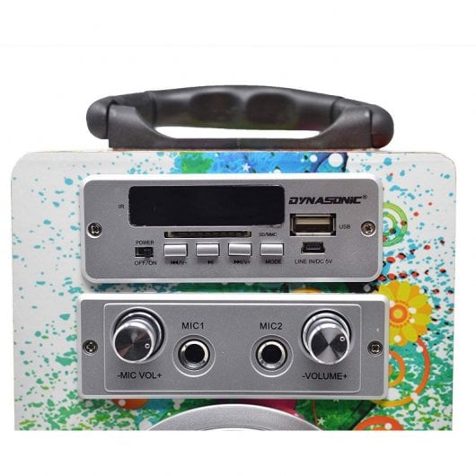 Dynasonic Karaoke 025 Coluna Bluetooth com Karaoke + Microfone Multicolor