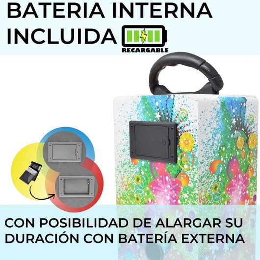 Dynasonic Karaoke 025 Coluna Bluetooth com Karaoke + Microfone Multicolor