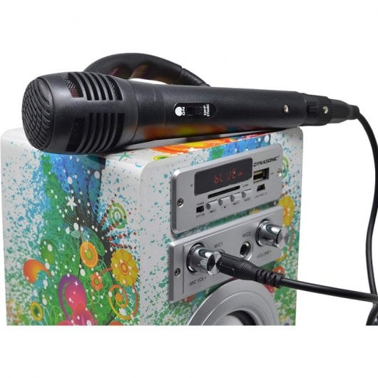 Dynasonic Karaoke 025 Coluna Bluetooth com Karaoke + Microfone Multicolor