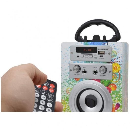 Dynasonic Karaoke 025 Coluna Bluetooth com Karaoke + Microfone Multicolor