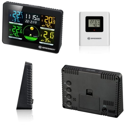 Bresser Thermo Hygro Quadro NLX Estação Meteorológica 3 Sensores Exteriores