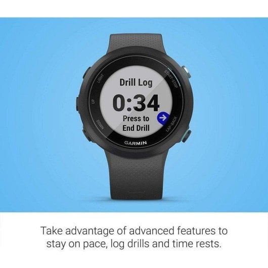 Garmin Swim 2 GPS 42mm MIP Noir Taille Unique Étanche 5ATM Pulsomètre Suivi Sommeil