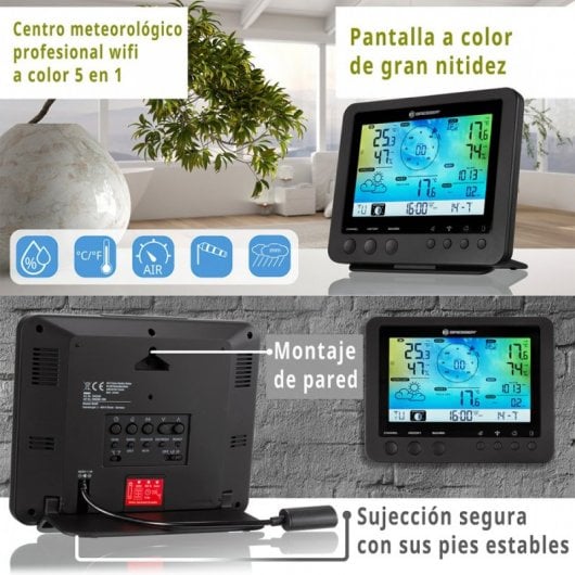 Bresser Estación Meteorológico WiFi a Color 5 en 1 con Sensor Exterior