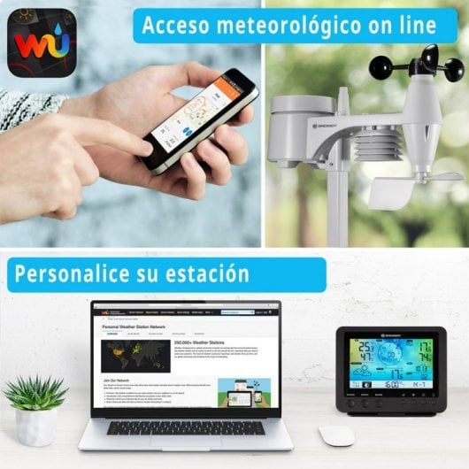 Bresser Estación Meteorológico WiFi a Color 5 en 1 con Sensor Exterior