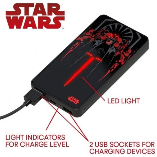 Tribe Lumina Star Wars Kylo Ren Powerbank con LED 6000 mAh