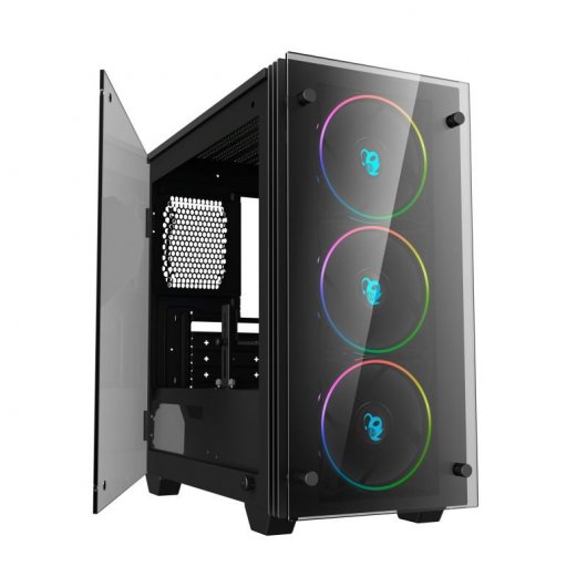 Coolbox DeepRainbow Cristal Templado USB 3.1 RGB Negra