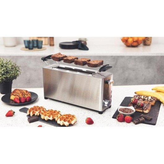 Tostapane Cecotec YummyToast Extra acciaio inox 1050W 1 fessura larga LED