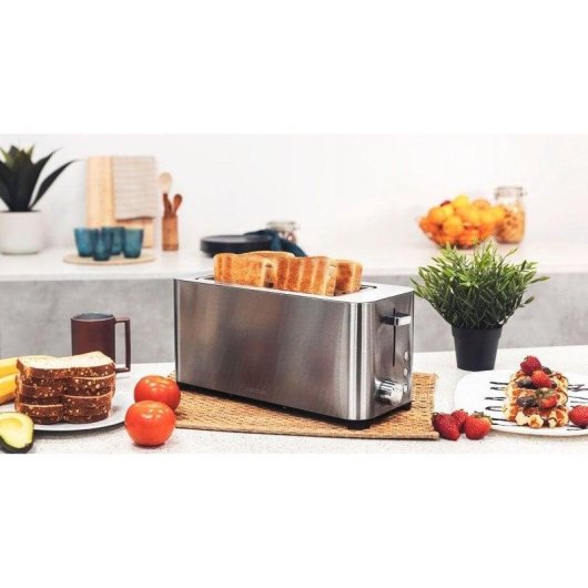 Torradeira Cecotec YummyToast Extra Double 1400W 4 Fatias Aço Inoxidável