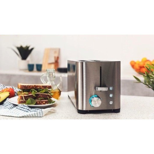 Torradeira Cecotec YummyToast Extra Double 1400W 4 Fatias Aço Inoxidável