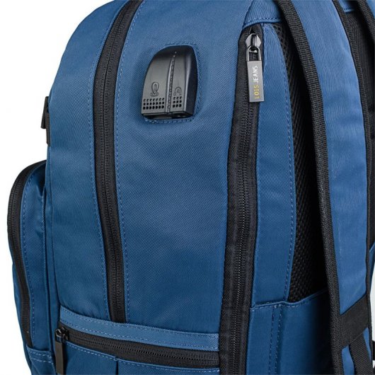 Lois Dilingham Mochila Reforzada para Portátil hasta 15.6" con USB y MiniJack Azul Marino