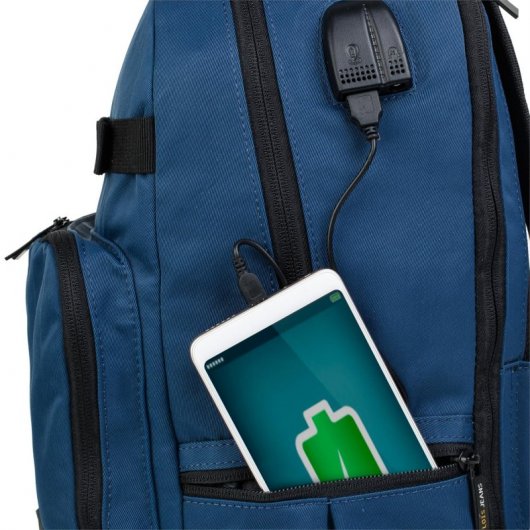 Lois Dilingham Mochila Reforzada para Portátil hasta 15.6" con USB y MiniJack Azul Marino