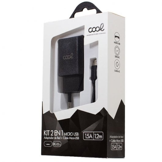 Cool Cargador de Pared MicroUSB 1.5A Negro