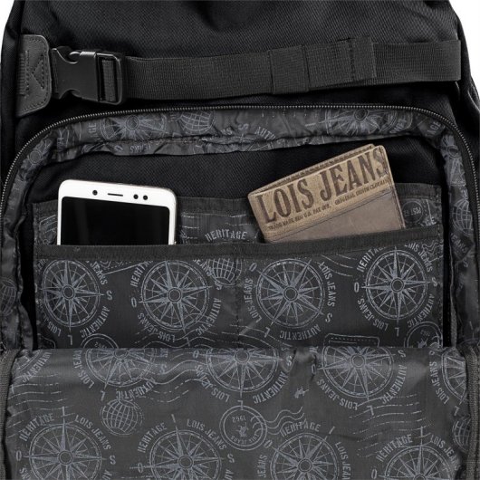Lois Dilingham Mochila Reforzada para Portátil hasta 15" con USB y MiniJack Negro