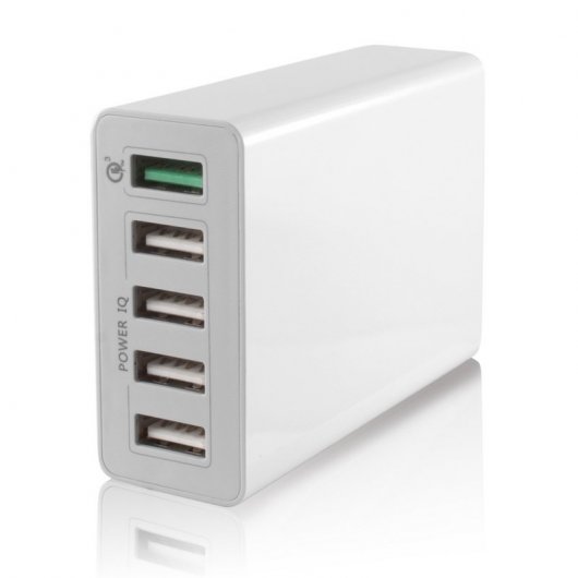 Ksix Carregador Quick&Smart Charge 9.4A 5xUSB Branco