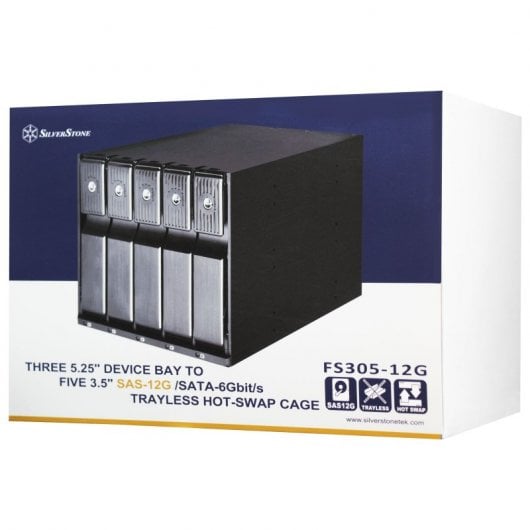 Silverstone FS305-12G Adaptador 5 Unidades 3.5" SAS 12GB/SATA 6GB a 3 Bahías 5.25"