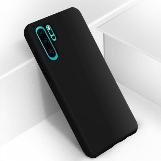 Avizar Funda de Silicona Semirrígida Negra para Huawei P30 Pro