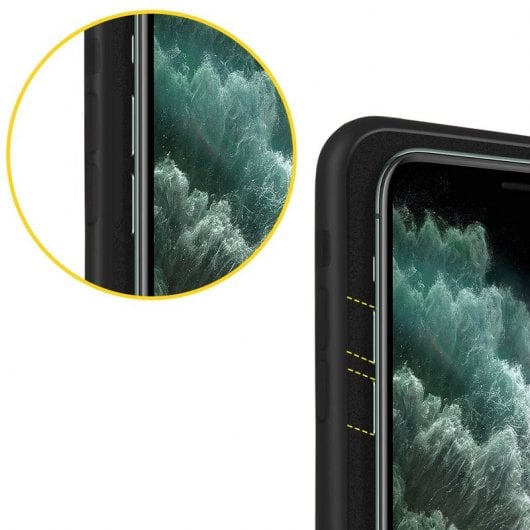 Coque en silicone semi-rigide noir mat Avizar pour Apple iPhone 11 Pro Max