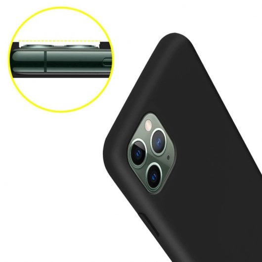 Coque en silicone semi-rigide noir mat Avizar pour Apple iPhone 11 Pro Max