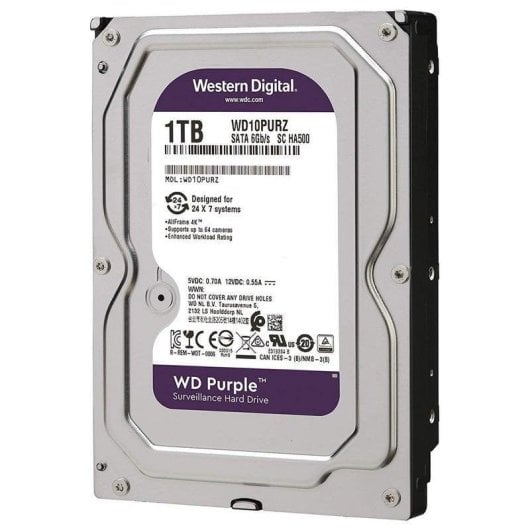 Disco Duro Western Digital Purple 1TB HDD 3.5" SATA III 210 MiB/s Videoueberwachung
