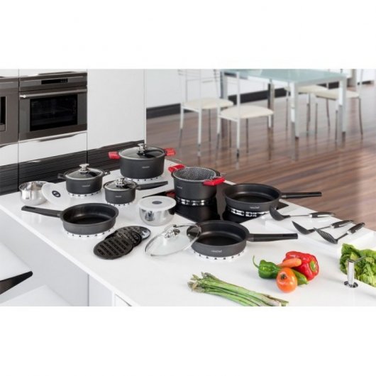 Newchef Batería de Cocina de Aluminio Fundido 27 piezas