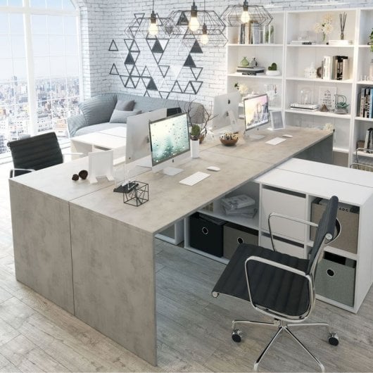 Habitdesign Adapta XL Mesa de Escritorio Blanco/Gris