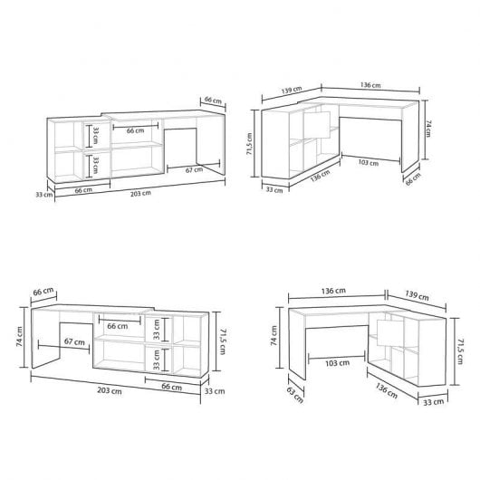 Habitdesign Adapta XL Mesa de Escritorio Blanco/Gris