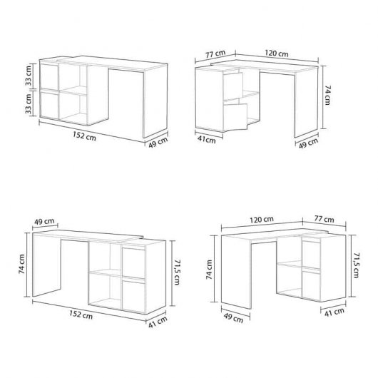 Habitdesign Adapta Mesa de Escritorio Blanca
