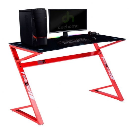 Adec XT03 Mesa Gaming RGB Carbono/Rojo