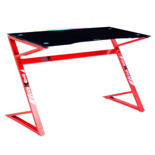 Adec XT03 Mesa Gaming RGB Carbono/Rojo