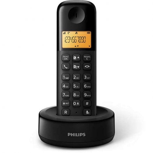 Philips D1602B/34 Teléfono Inalámbrico Duo  Negro