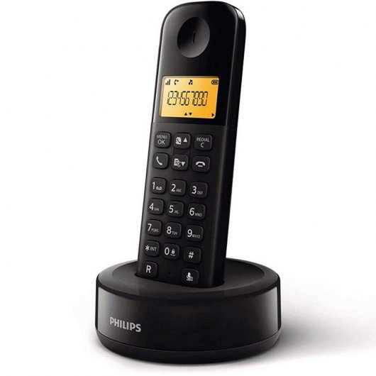 Philips D1602B/34 Teléfono Inalámbrico Duo  Negro