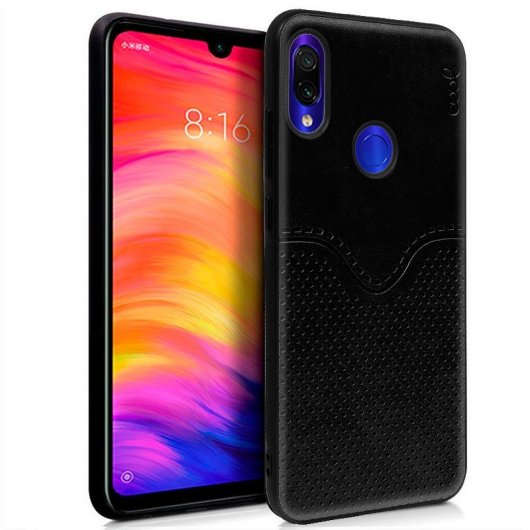 Cool Carcasa Leather Negra para Xiaomi Redmi Note 7/Note 7 Pro