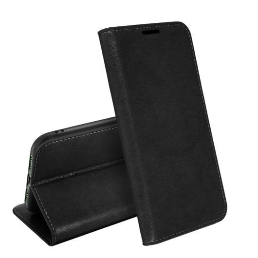 Avizar Funda de Piel Auténtica Negra para Apple iPhone 11 Pro