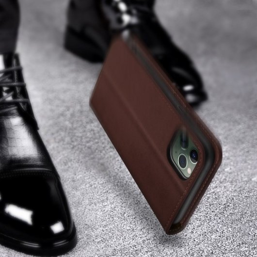 Avizar Capa Castanha de Pele Autêntica para Apple iPhone 11 Pro